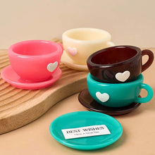 3D Love Teacup Candle Jar Silicone Mold DIY Coffee Cup Flowerpot Casting Molds Plaster Resin Storage Box Craft Making Home Decor