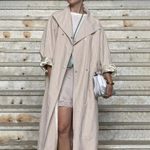 Women Autumn Long Trench Coat Chic Stand Collar Button Batwing Sleeve Oversize Jacket Fashion High Street Windproof Loose Outfit