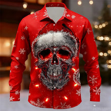 Men's shirt long-sleeved Christmas shirt, 3D printed HD pattern, fashionable casual design, comfortable men's long-sleeved top