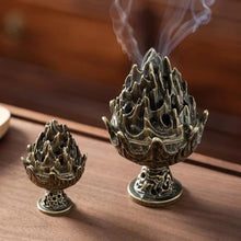 Quemador de incienso vertical, mini soporte de incienso hueco de aleación, adorno de mesa portátil, quemador de aromaterapia para el hogar, decoración de escritorio