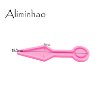 DY0907 Moldes para pendientes de cuchillo Kunai brillante de 7,4 pulgadas, moldes de artesanía en resina para herramientas de defensa, molde de silicona para hacer joyas con epoxi