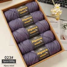500g Alpaca Wool 245 Chunky Knitting Yarn Multi-Color Autumn and Winter Fashionable Gift for Men and Women DIY Knitting Material Kit for Warm Sweaters, Coats, Scarves, Hats, Gloves, Leg Warmers, Knee Pads Yarn Balls 5Pcs/Pack