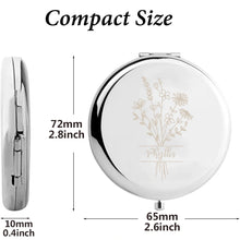 1pc Creative cute flower Personalized Text Laser engraving Pocket Mirror Wedding Party Gifts