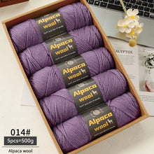 500g Alpaca Wool 245 Chunky Knitting Yarn Multi-Color Autumn and Winter Fashionable Gift for Men and Women DIY Knitting Material Kit for Warm Sweaters, Coats, Scarves, Hats, Gloves, Leg Warmers, Knee Pads Yarn Balls 5Pcs/Pack
