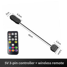 LDPCSJARGBController 5V 3pin To SATA Power Supply Mini RGB Controller 3PIN Hub For Computer Cpu Case Cool Fan LED Light Radiator