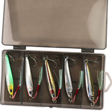 1-5Pcs Lure Kit 7g 10g 20g 30g 40g Metal Jig Spoon VIB Sinking Pencil Fishing Tackle Box Teflon Hook Pesca Swimbait Baits