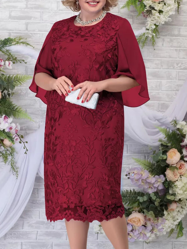 Plus Size Mother Dress Woman Summer Emboridery Floral Wedding Guest Bridesmaid Party Dresses Slim Curvy Women Clothing