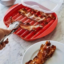 Microwavable Bacon Making Utensil Tray Efficient Kitchen Tool BPA-Free Baking Tray with Splash-Proof Cover