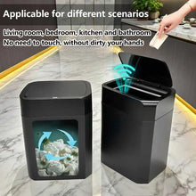 ONEKA Automatic Motion Sensor Induction Black Trash Can Slim for Bathroom Bedroom Kitchen Office