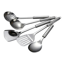 5PCS/SET 304 Stainless Steel Practical Spatula Kitchen Utensil Set Cooking Tool Slotted Turner Rice Spoon Ladle Cooking Tools