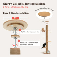 Floor to Ceiling Cat Tree for Indoor Cats Adjustable Height Wooden Cat Tower with Thick Scratching Posts Acrylic Cave Cat Toys