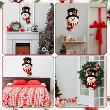 Christmas Snowman Door Hanging, Farmhouse Winter Wreath Decor, Welcome Sign for Front Door, Wall, Window & Home Holiday Decor