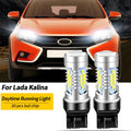 2 bombillas LED de luz diurna DRL Canbus sin error W21/5W 7443 T20 para Lada Kalina Granta Vesta