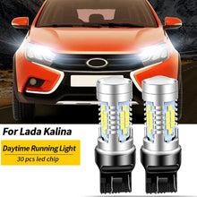 2 bombillas LED de luz diurna DRL Canbus sin error W21/5W 7443 T20 para Lada Kalina Granta Vesta