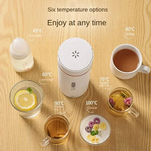 110V/220V Portable Electric Tea Coffee Kettle Tea Coffee Kettle Travel Boil Water StewableThermal Bottle English Menu