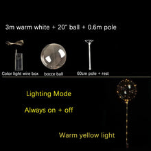 LED light Up Balloons Luminous Bubble Balloon with Light String and Sticks for Wedding Party Decor