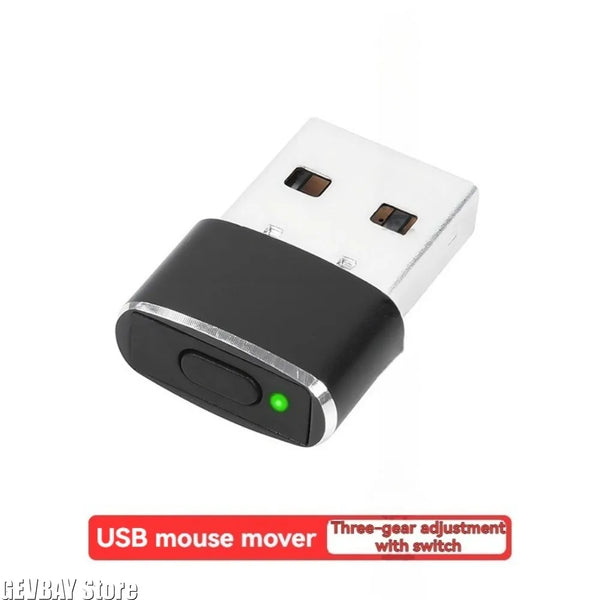 Mini USB Mouse Jiggler Undetectable Mouse Mover ON/OFF Buttons Plug and Play Keeps Awake Computer Mouse PC Movement Simulator