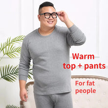 Conjunto de ropa interior térmica de invierno para hombre, talla 6XL, forro polar para mantener el calor, calzoncillos largos, holgados, elásticos, ropa de estar por casa y pijama.