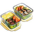 Lunch Box Glass Food Storage Containers with Lids Meal Prep Containers Glass Fresh-Keeping Box Airtight Lunch Boxes Bento Boxes