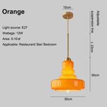 Modern Nordic Retro Glass Pendant Light Dining Room Hanging Chandelier E27 Fixture For Living Room Bedroom Kitchen Decoration L