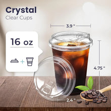 Vaso de plástico transparente desechable de 12/16/20 oz, a prueba de fugas y resistente a roturas, apto para té con leche, café, bebidas y uso diario