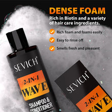 Pomada de control de ondas con biotina de 3.53 oz para hombres Sevich Sport, gel para cabello ondulado de fijación fuerte con cepillo, aceite, champú y acondicionador para cabello ondulado