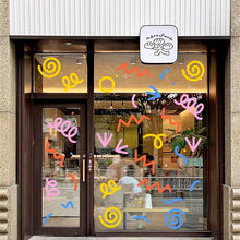 Nordic Style Line Stickers Convenient Fit DIY Decor Milk Tea Coffee Cake Kid Clothing Store Window Glass Door Decorate Wallpaper