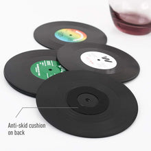 Retro Vinyl Record Coasters, Set of 6 Colorful Drink Coasters for Coffee Tables - image 2