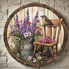 Round Wooden Bird Wall Plaque, 20cm Vintage Print for Home and Garden Decor - image 12
