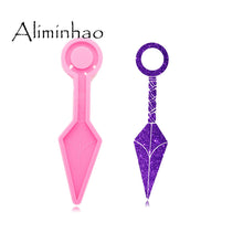 DY0907 Moldes para pendientes de cuchillo Kunai brillante de 7,4 pulgadas, moldes de artesanía en resina para herramientas de defensa, molde de silicona para hacer joyas con epoxi