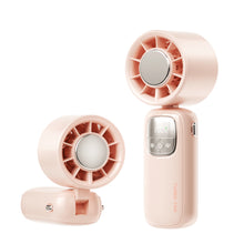 2025 New Creative Digital Display Mini Electric Fan Hanging Neck Handheld Fan Portable Turbo High-speed Folding Ice Cooling Fan