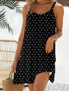 European and American Women's Polka Dot Print Spring and Summer Casual Sleeveless Suspender Dress