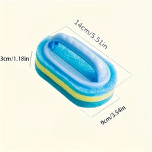 Red & Blue Dual-Color Cleaning Sponge Brush Set - 14×9×7cm Ergonomic Handle Scrub Sponge, Perfect for Kitchen, Bathroom