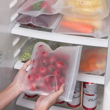Reusable PEVA Food Bag Freezer Stand Up Food Storage Bag Silicone Bag Leakproof Top Kitchen Organizer Fresh Shut Bags BPA Free