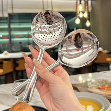 New Stainless Steel Serving Spoon Restaurant Public Use Filtering Soup Rice Ladle Large Size Silver Tone Kitchen Utensil Set