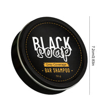 Barra de champú natural de carbón vegetal para oscurecer el cabello, jabón para oscurecer las canas, champú sólido de carbón de bambú para cabello negro