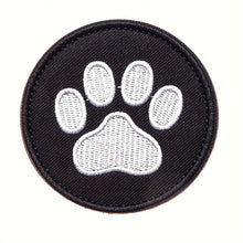 Black & White Paw Print Cute Pet Embroidered Velcros Patch Morale, Tactical Hook & Loop Fastener for Backpacks, Bags Military