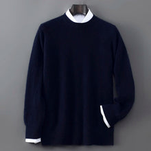 New Autumn And Winter Pure Wool Sweater Men's Round Neck Loose Thick Pullover Sweater Solid Color Cashmere Knitted Base Sweaters