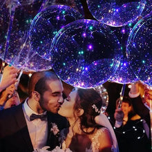LED light Up Balloons Luminous Bubble Balloon with Light String and Sticks for Wedding Party Decor