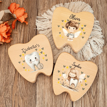 Caja de recuerdo para dientes personalizada, regalo para baby shower, caja para guardar el primer corte de pelo y dientes, regalo personalizado, caja de madera para el Hada de los Dientes