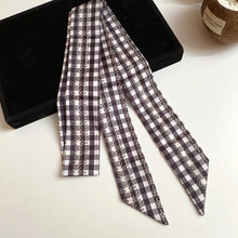 140*4cm Polka Dot Chokers Neck Scarves for Women Black White Narrow Long Ribbon Neck Chain Adjustable Knot Lady Accessories K