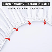100% Egyptian Cotton Fitted Sheet with Elastic Bands, 400TC Pure Cotton Mattress Covers, Non Slip Adjustable Bed Sheets 140/160