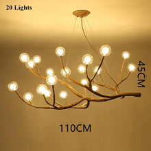 Modern Nordic Retro LED Chandelier For Living Bedroom Tree Branch Art Ceiling Pendant Lights Brown Antique Hanging Lamp Decor Li