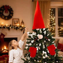 Red Christmas Tree Top Decorations Cute Creative Hat Nose Gloves Set Decor Props Funny Xmas Tree Top Hat Home Decor