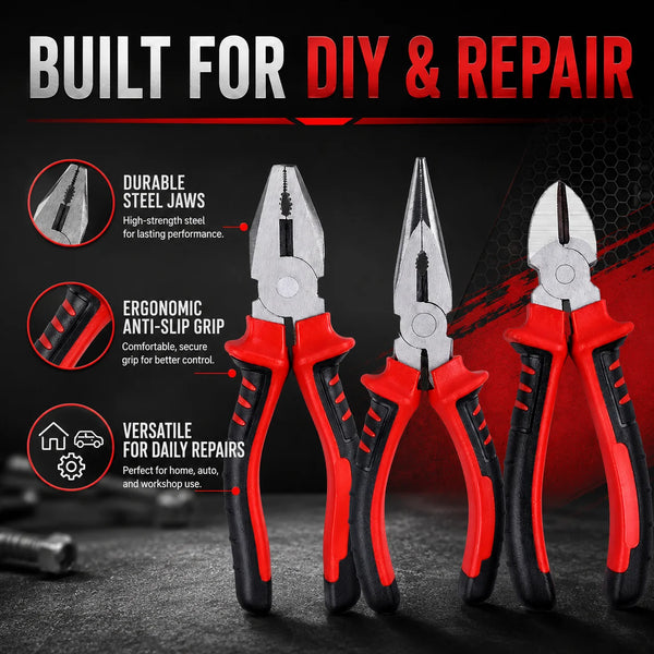 Electric Wire Pliers Large Opening Sharp Multifunction Tool for Cutting Twisting Gripping Metal Wires Heavy Duty Industrial Tool