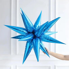 8/10/12Pcs Silver Gold Rose Red Blue Star Starburst Foil Balloons Cone Foil Balloons Birthday Wedding Christmas  Party Decor