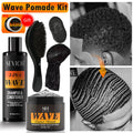 Pomada de control de ondas con biotina de 3.53 oz para hombres Sevich Sport, gel para cabello ondulado de fijación fuerte con cepillo, aceite, champú y acondicionador para cabello ondulado