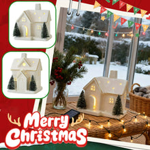 Christmas Tree House Creative Ceramic Ornaments Luminous Snow House Snow House Scene Arrangement Tabletop Small Ornaments