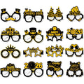 16/8pcs Happy New Year Paper Glasses 2026 Eyeglasses Frame Photo Booth Props New Year's Eve Christmas Party Decor Supplies
