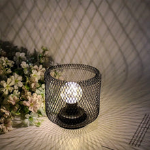 Industrial Birdcage LED Table Lamp, Iron Night Light with Silk Screen Design - image 4